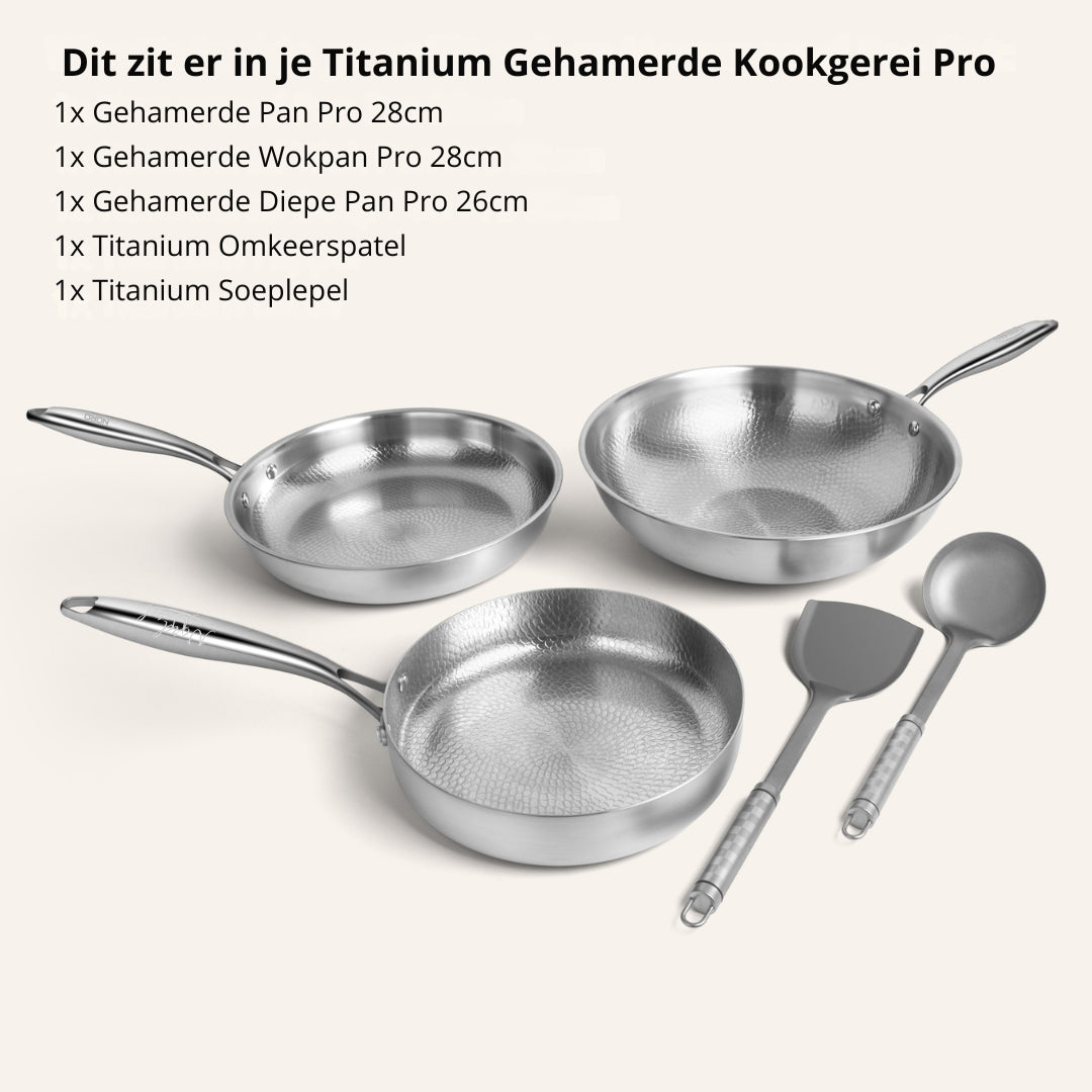 Titanium Hammered Cookware Set Pro